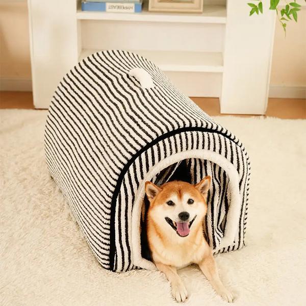 Striped Warm Deep Sleeping Snug Cave House