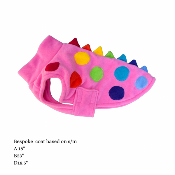 Bespoke Dino Coat Cerise Rainbow