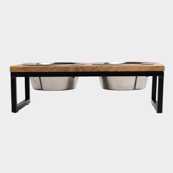 Wood and Metal Pet Feeder