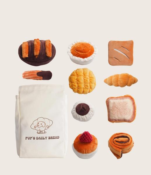 Bread Shaped Plush Squeaky Toy Set