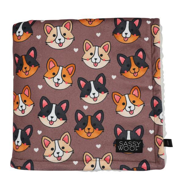 Sherpa Blanket With Corgi Pattern