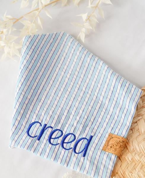 Forget-Me-Not Blue Striped Bandana