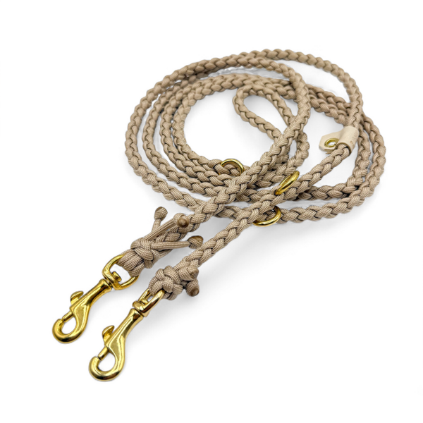 Braided Paracord Lead Beige