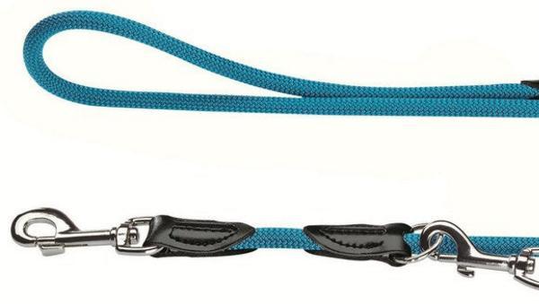 Adjustable Hands Free Leash with Rope and Leather Caps