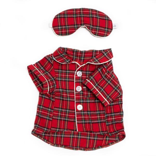 Holiday Plaid Pajamas With Eye Pillow