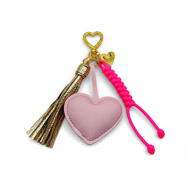 Heart Leather Bag Holder Pink Gold